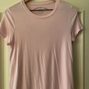 light pink short sleeve shirt